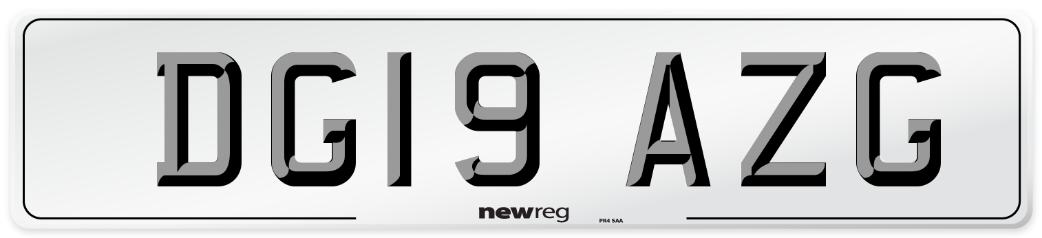 DG19 AZG Number Plate from New Reg